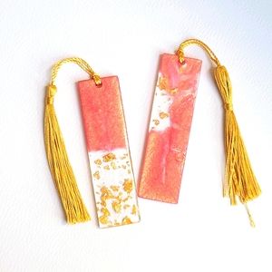 Pink Gold Mini Resin Bookmark w/tassel $4.99 SHIP